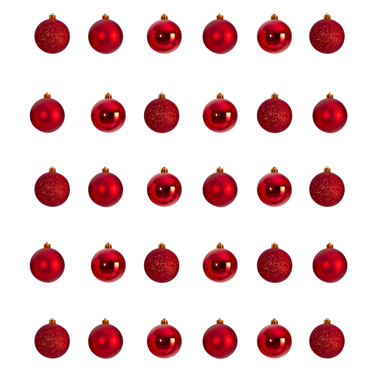 30ct. 2.5" Red Shatterproof Christmas Ornaments